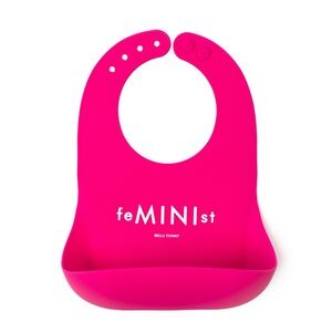 feMINIst wonder pink silicone bib